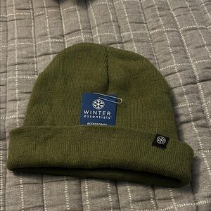 Olive Green Winter Essentials Beanie